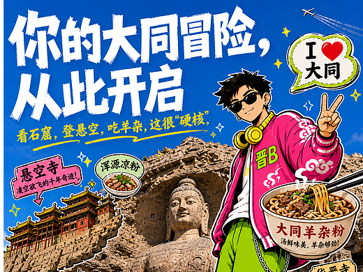 山西文旅插画/涂鸦潮流城市设计