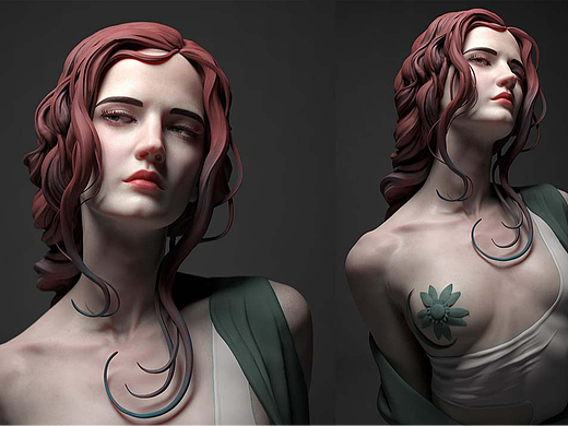 ZBrush-写实女角色模型制作教程。zbrush人物建模教程