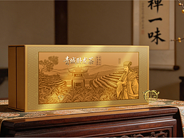 青城卧龙茶叶包装插画设计