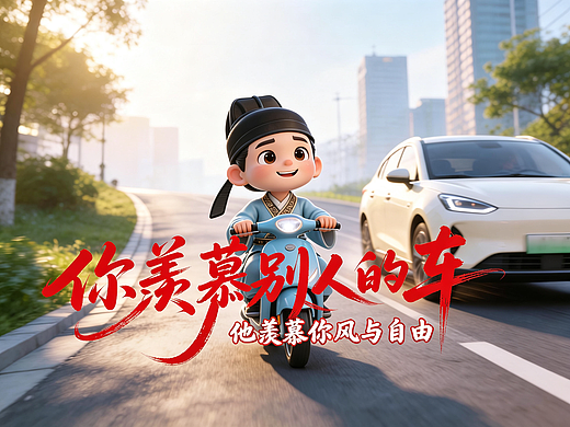 你羡慕别人的车别人还在羡慕你的风-不写诗小李白短片