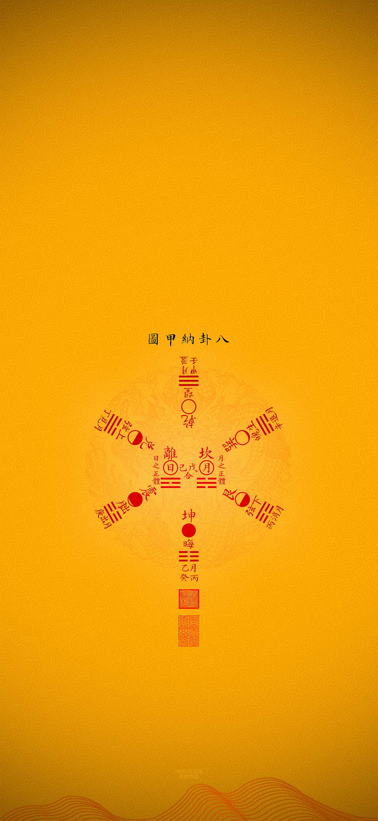【道教文化】八卦纳甲图（图ZNDA2NjI5NDQ0） - 闪屏/壁纸 - 站酷设计师hello五先生原创素材 - 站酷ZCOOL