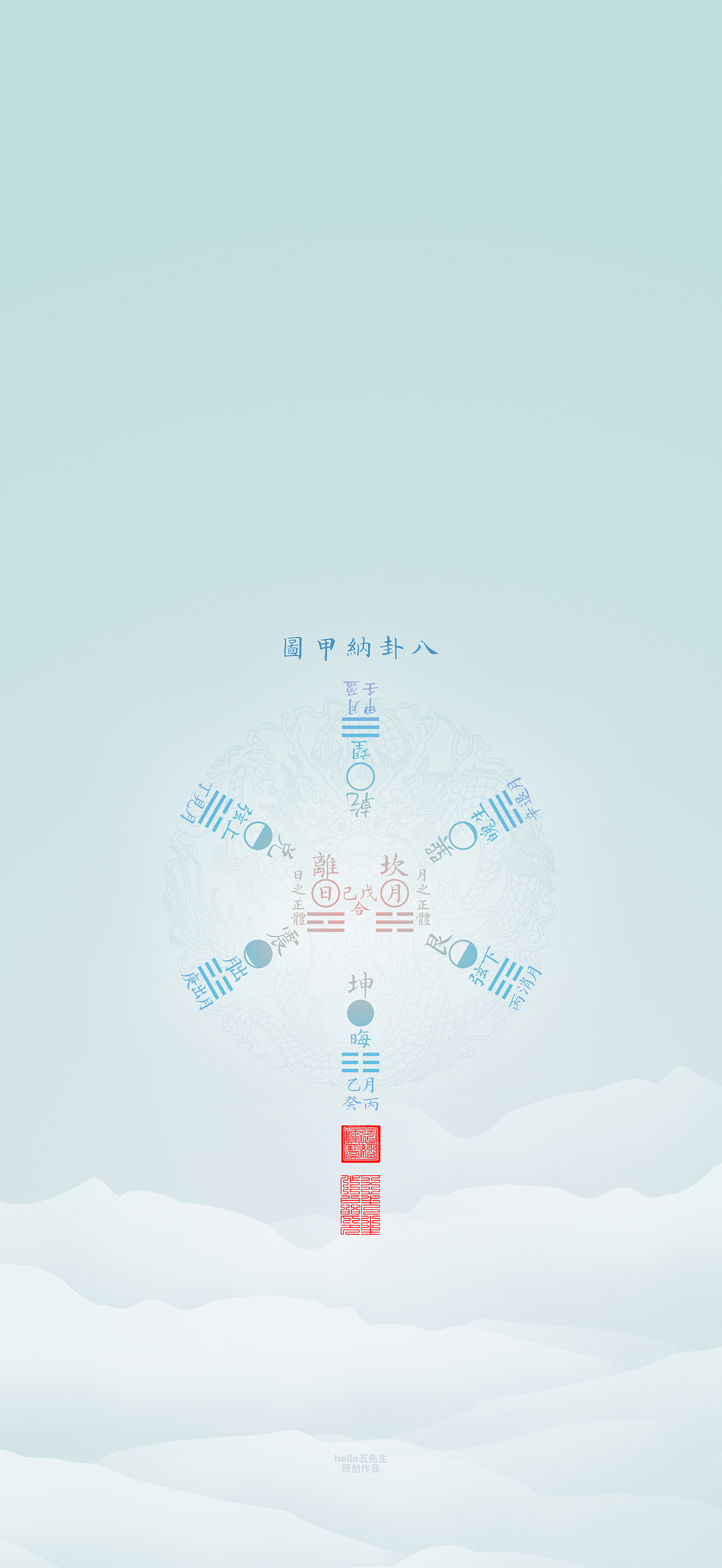 【道教文化】八卦纳甲图（图ZNDA2NjI5NDY0） - 闪屏/壁纸 - 站酷设计师hello五先生原创素材 - 站酷ZCOOL