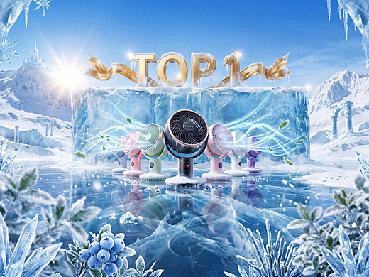 风扇冰雪场景及产品透明效果展示分享