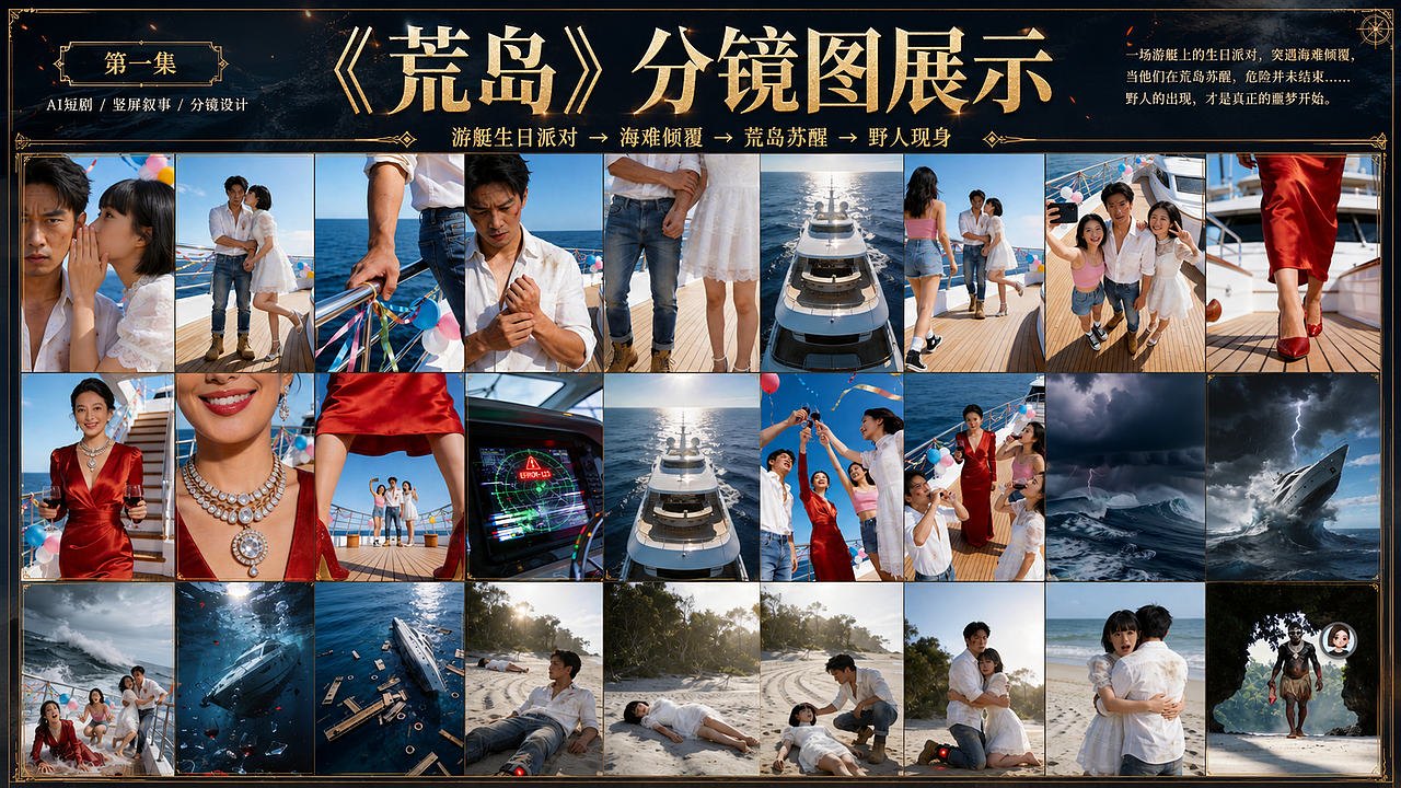 《荒岛》真人漫剧整体方案展示（图ZNDA2NjcyMzcy） - AI作品 - 站酷设计师前进视觉原创素材 - 站酷ZCOOL