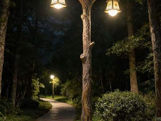 复古仿木景观路灯