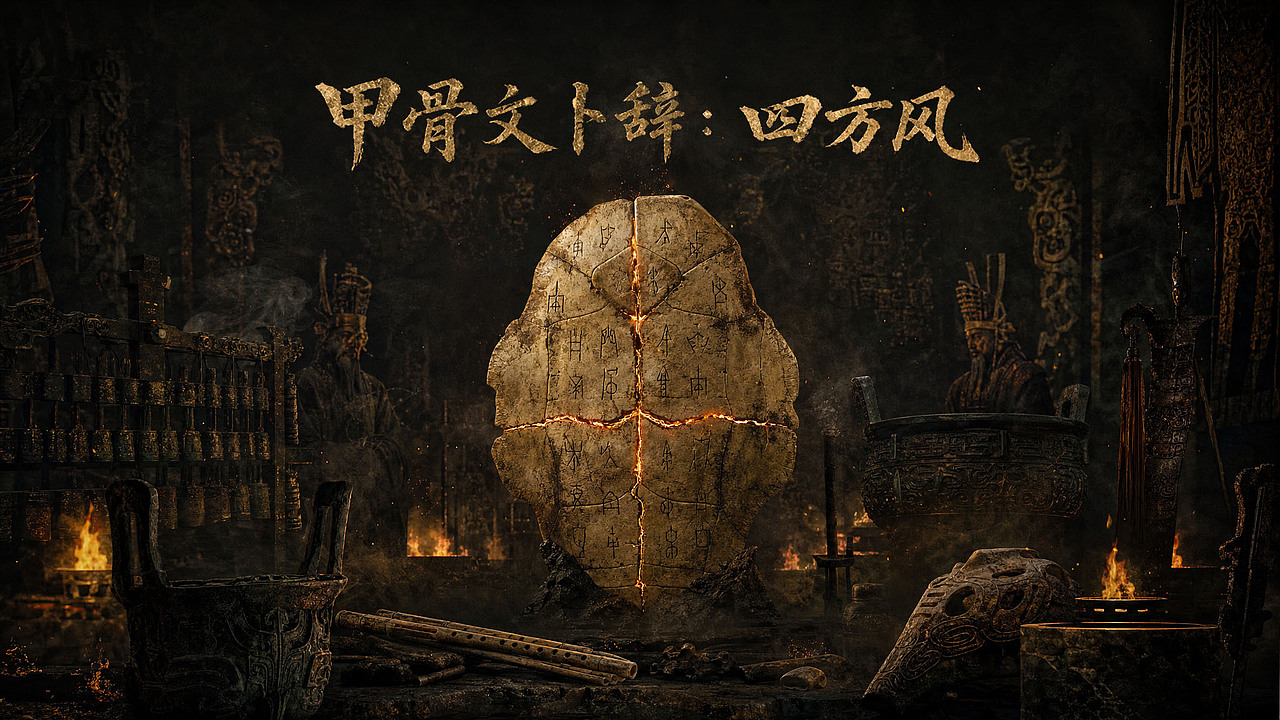 甲骨文卜辞：四方风（图ZNDA2Njg3MjQ4） - AI作品 - 站酷设计师OneBrocade阿一原创素材 - 站酷ZCOOL