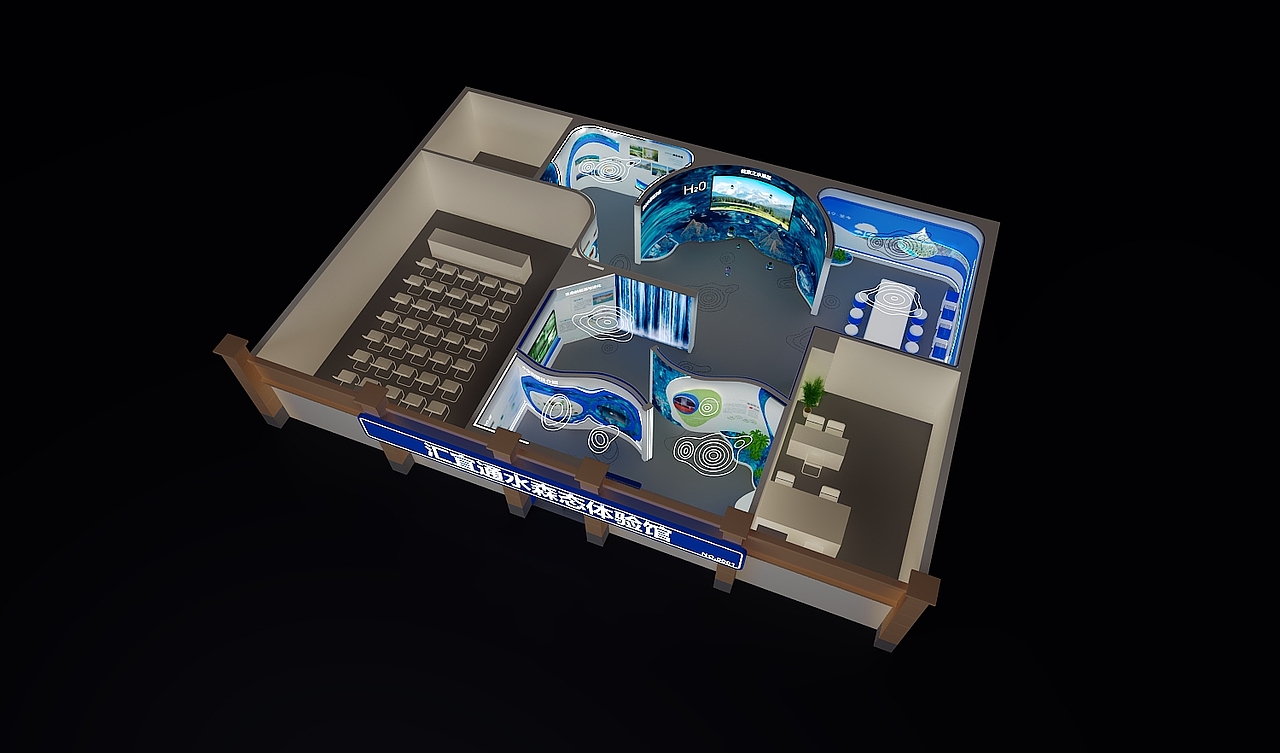 水生态主题展厅设计3D效果图（图ZNDA2Njk1OTA4） - 建筑/空间 - 站酷设计师3D设计师NG男原创素材 - 站酷ZCOOL