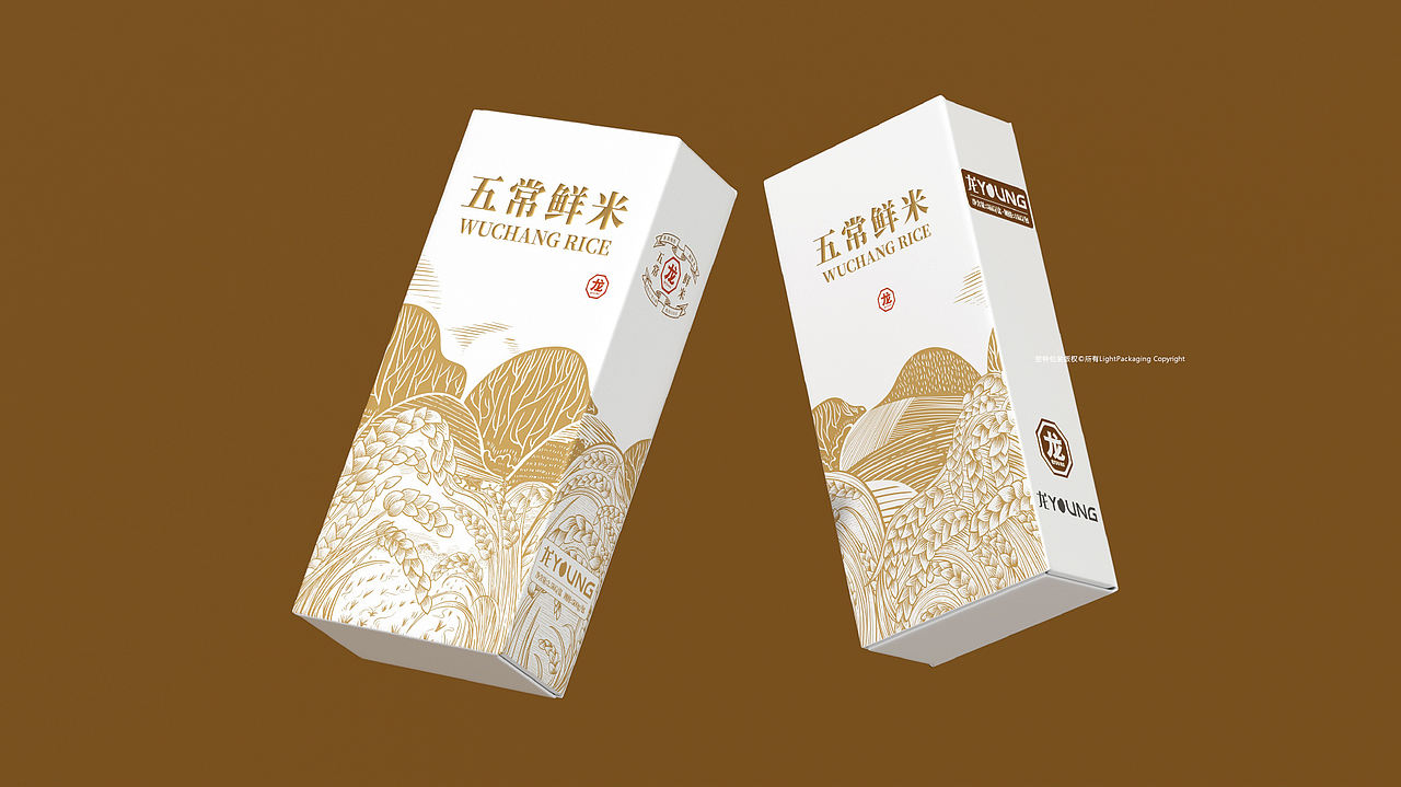 二山造物原创 × 龙 YOUNG 五常鲜米 农产品包装设计(图ZNDA2Njk4ODc2) - 包装 - 站酷设计师二山造物原创素材 - 站酷ZCOOL