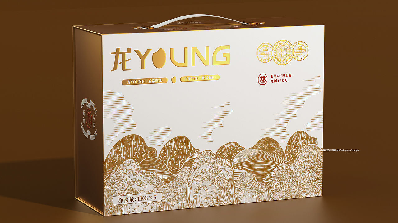 二山造物原创 × 龙 YOUNG 五常鲜米 农产品包装设计(图ZNDA2Njk4ODY4) - 包装 - 站酷设计师二山造物原创素材 - 站酷ZCOOL