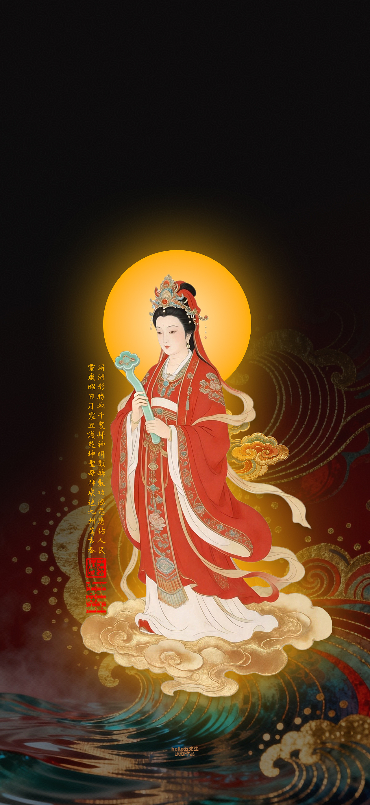 【道教文化】天妃妈祖圣像图（图ZNDA2NzA1NTAw） - 闪屏/壁纸 - 站酷设计师hello五先生原创素材 - 站酷ZCOOL