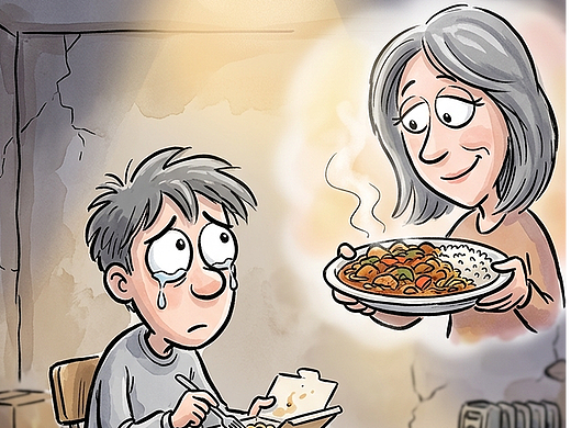 漫画长大后：才懂父母总在家吃饭的酸楚