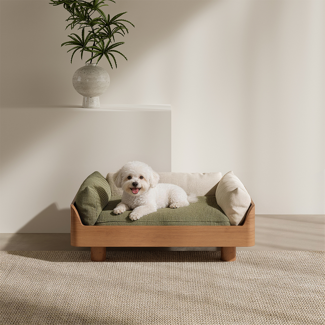 青榄木榻｜木框小沙发犬床（图ZNDA2NzM3NTA4） - 生活用品 - 站酷设计师川田野产品新闻发原创素材 - 站酷ZCOOL
