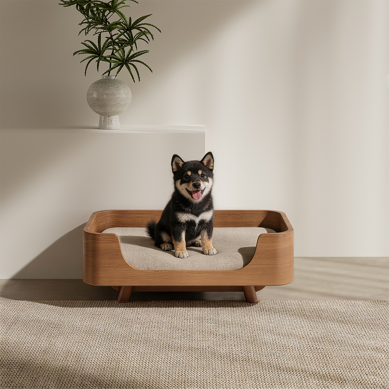暖木安窝｜圆角围合犬床（图ZNDA2NzM3Nzg4） - 生活用品 - 站酷设计师川田野产品新闻发原创素材 - 站酷ZCOOL