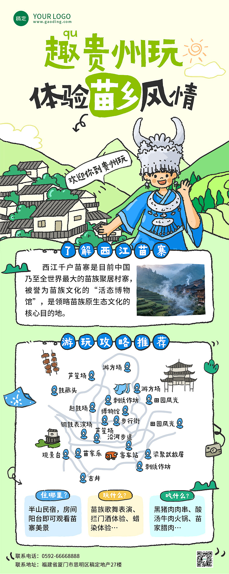 贵州旅游攻略插画（图ZNDA2NzUwNTQw） - 商业插画 - 站酷设计师爱画画的南梅梅原创素材 - 站酷ZCOOL
