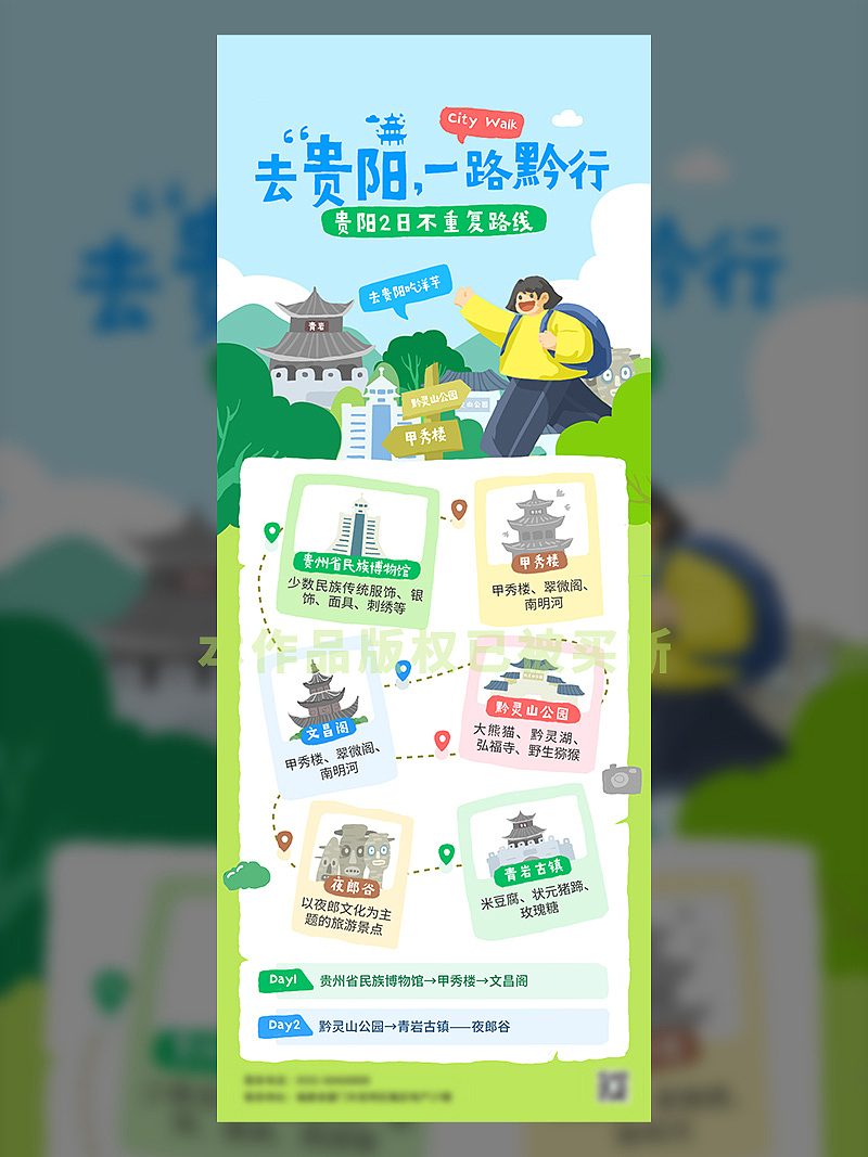 贵州旅游攻略插画（图ZNDA2NzUwNjMy） - 商业插画 - 站酷设计师爱画画的南梅梅原创素材 - 站酷ZCOOL