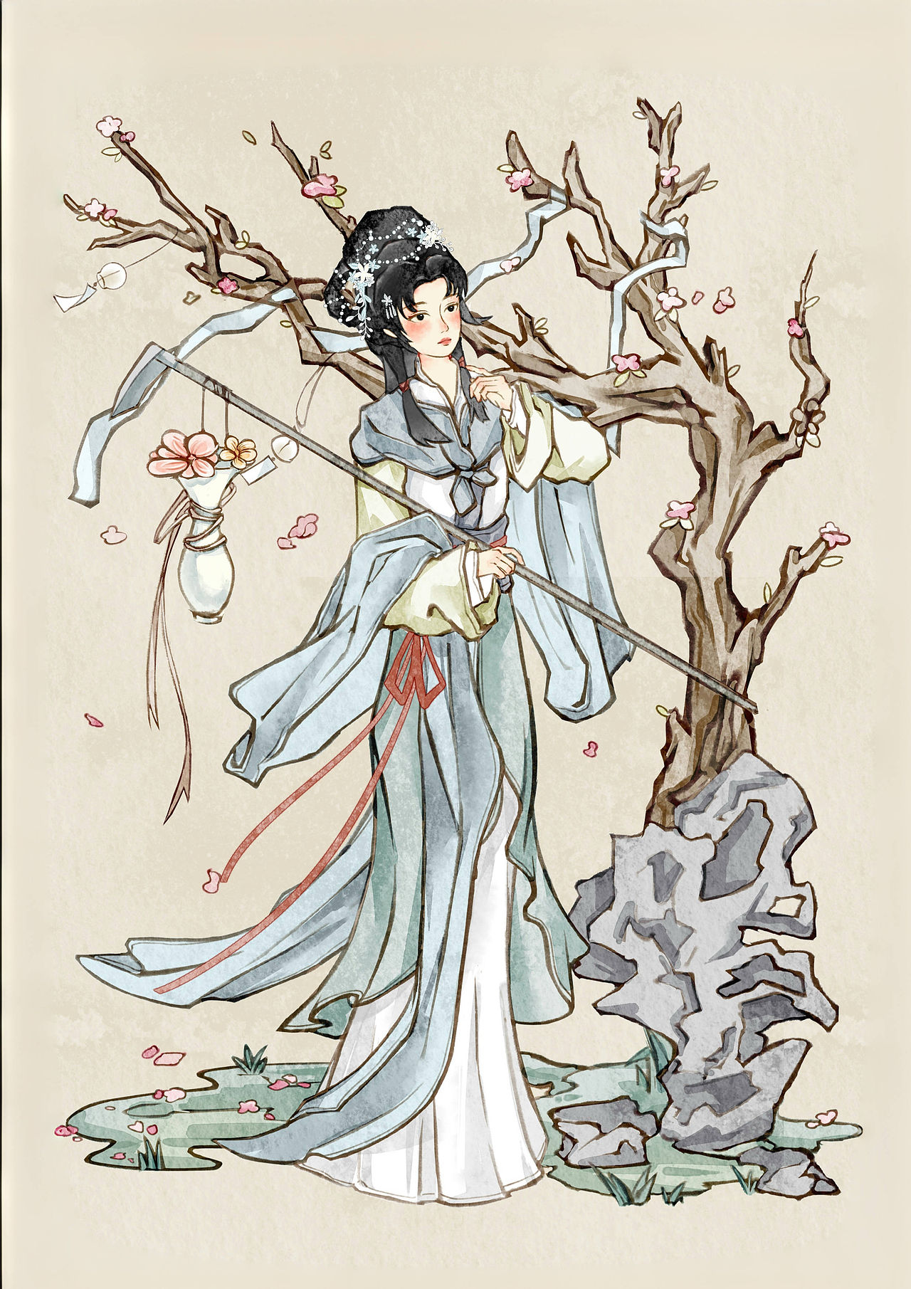 红楼梦·四美（图ZNDA2NzU0MTc2） - 艺术插画 - 站酷设计师翎熹熹原创素材 - 站酷ZCOOL
