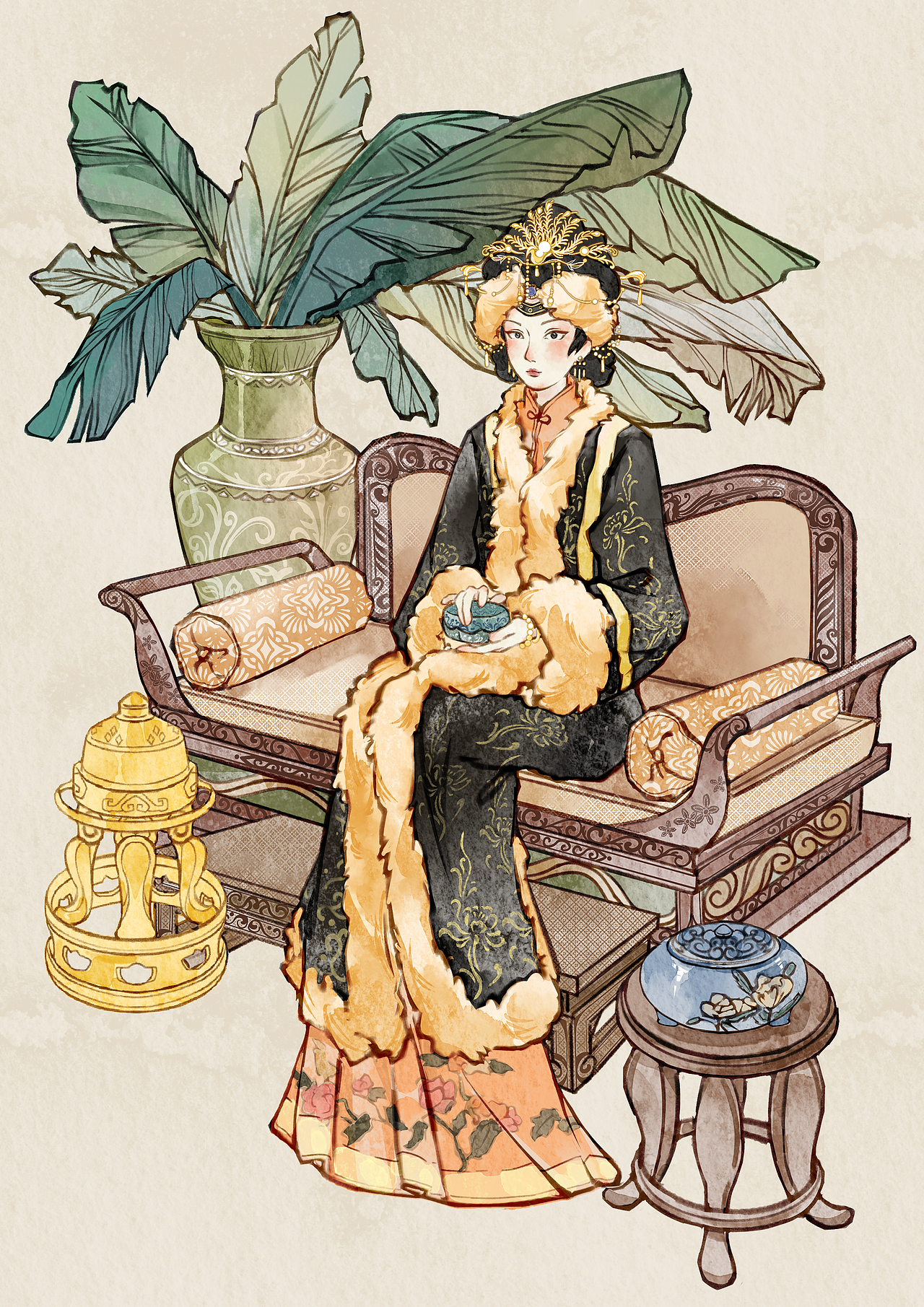 红楼梦·四美（图ZNDA2NzU0MTg4） - 艺术插画 - 站酷设计师翎熹熹原创素材 - 站酷ZCOOL
