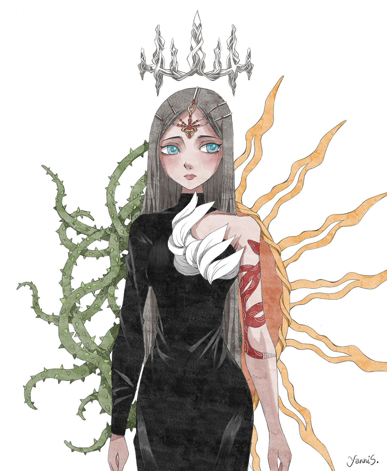 恶魔之子（图ZNDA2NzU3OTI4） - 商业插画 - 站酷设计师雅妮斯_原创素材 - 站酷ZCOOL