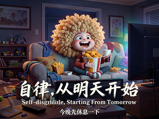 自律,从明天开始 丨 AI动画短片 #AI显形大乱斗