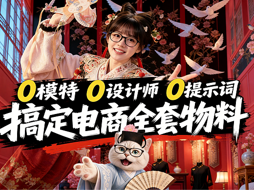填空式AI模特影棚🎬0提示词3秒量产电商大片