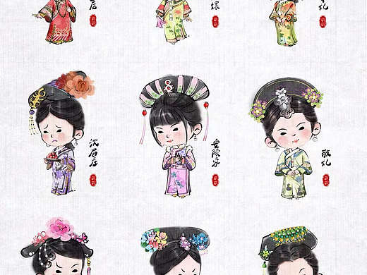 水墨风《甄嬛传》Q版部分人物来啦。