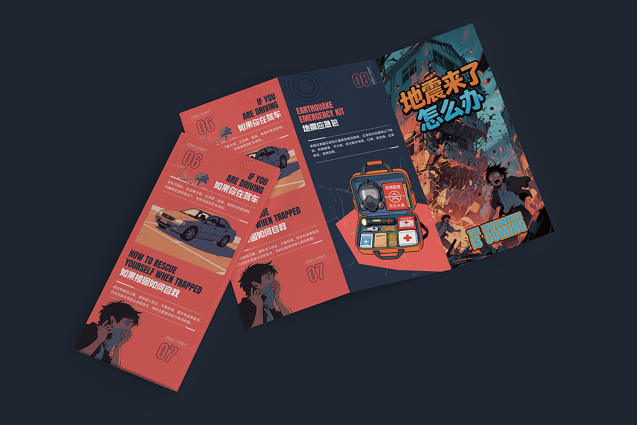 地震三折页（图ZNDA2ODM5Njc2） - 宣传物料 - 站酷设计师御林铭心原创素材 - 站酷ZCOOL