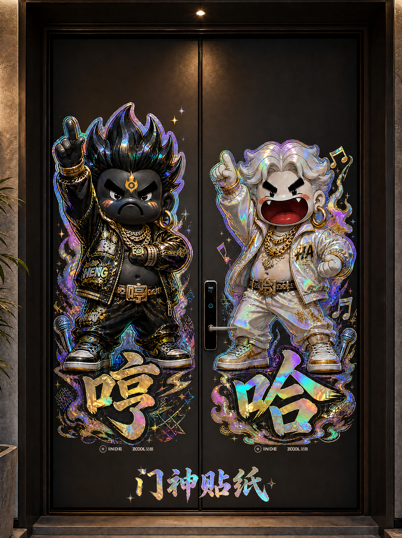 嘻哈守护神-IP：哼哈二将（图ZNDA2ODU3ODQ0） - 人物/生物 - 站酷设计师AI图图原创素材 - 站酷ZCOOL