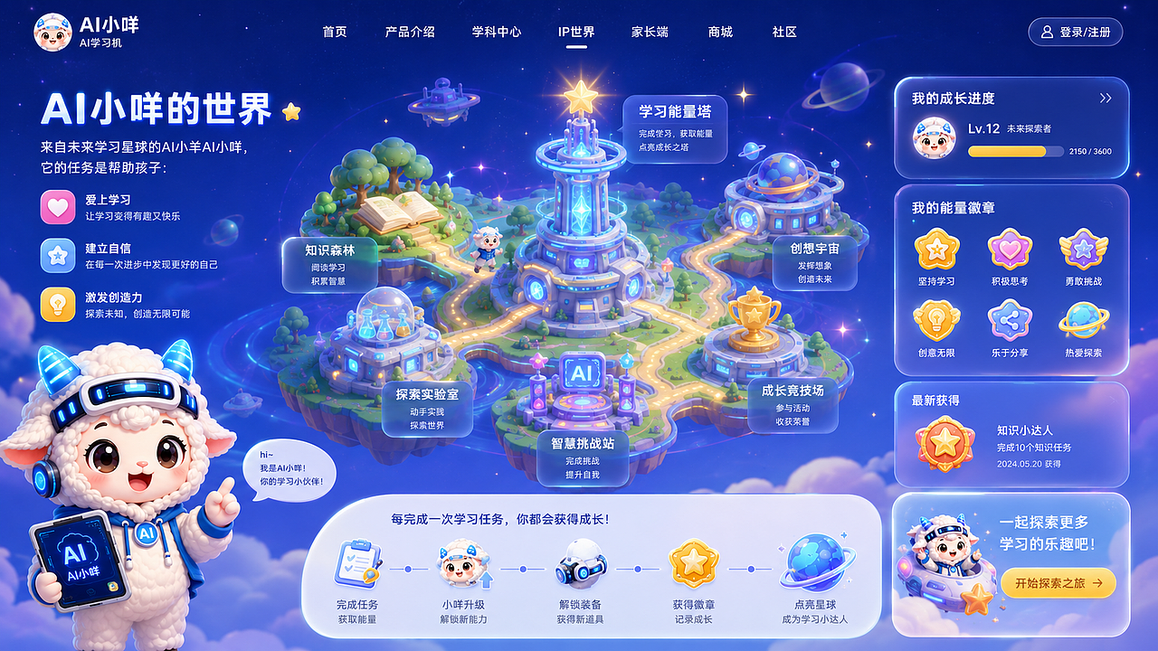 【羊小咩 AI 学习机】 IP形象UI 视觉全案（图ZNDA2OTE2MzEy） - APP界面 - 站酷设计师Tkyiswhy原创素材 - 站酷ZCOOL
