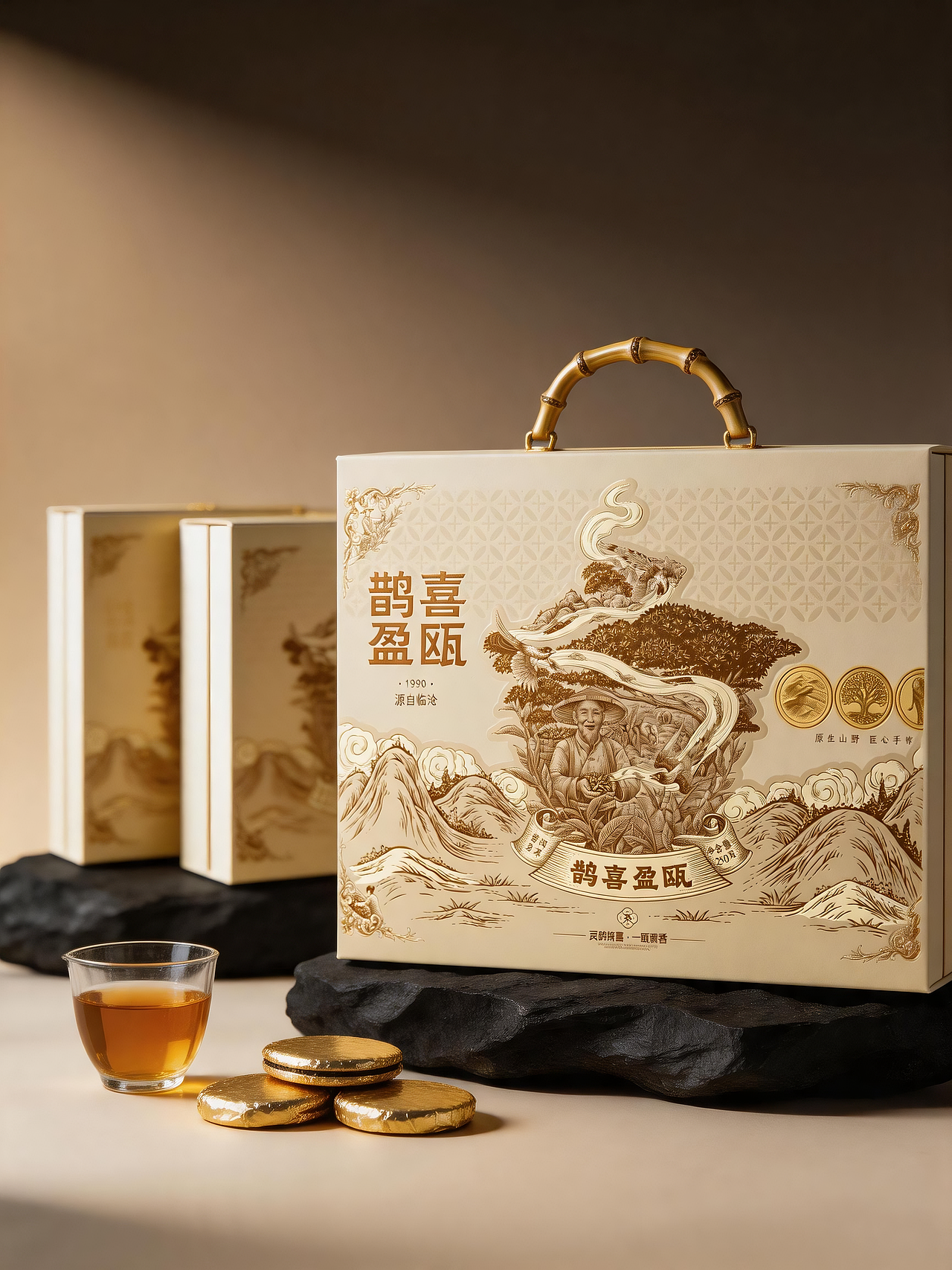 茶叶包装插画设计|鹊喜盈瓯(鹊至•喜至•茶香至~)(图ZNDA3MDA4MDAw) - 商业插画 - 站酷设计师张九八原创素材 - 站酷ZCOOL