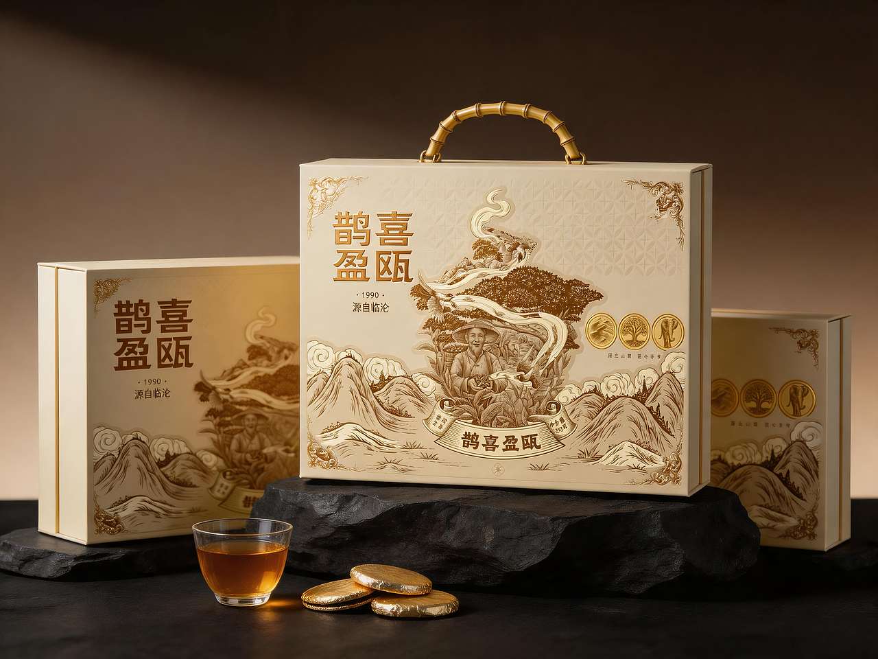 茶叶包装插画设计|鹊喜盈瓯(鹊至•喜至•茶香至~)(图ZNDA3MDA4MTEy) - 商业插画 - 站酷设计师张九八原创素材 - 站酷ZCOOL