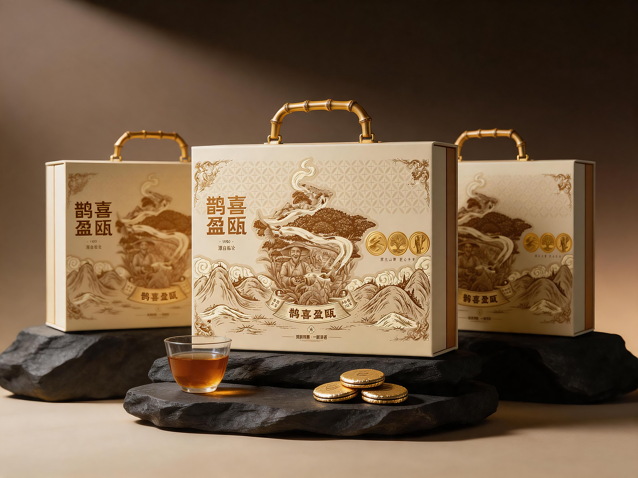 茶叶包装插画设计|鹊喜盈瓯(鹊至•喜至•茶香至~)(图ZNDA3MDA4MjY0) - 商业插画 - 站酷设计师张九八原创素材 - 站酷ZCOOL