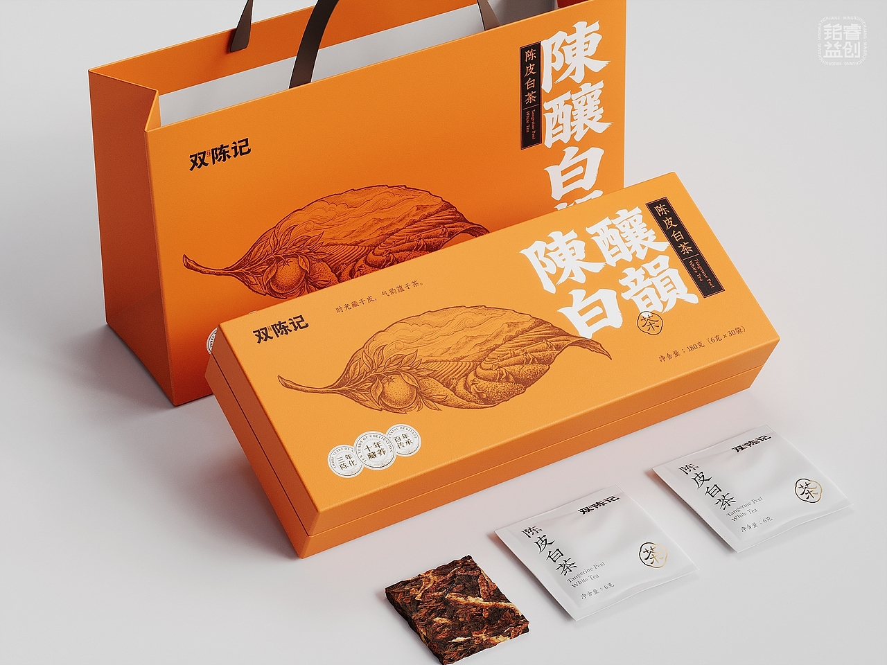 时光藏于皮气韵蕴于茶 陈皮白茶包装设计 铭睿原创作品(图ZNDA3MTEzNjcy) - 包装 - 站酷设计师刘益铭原创素材 - 站酷ZCOOL