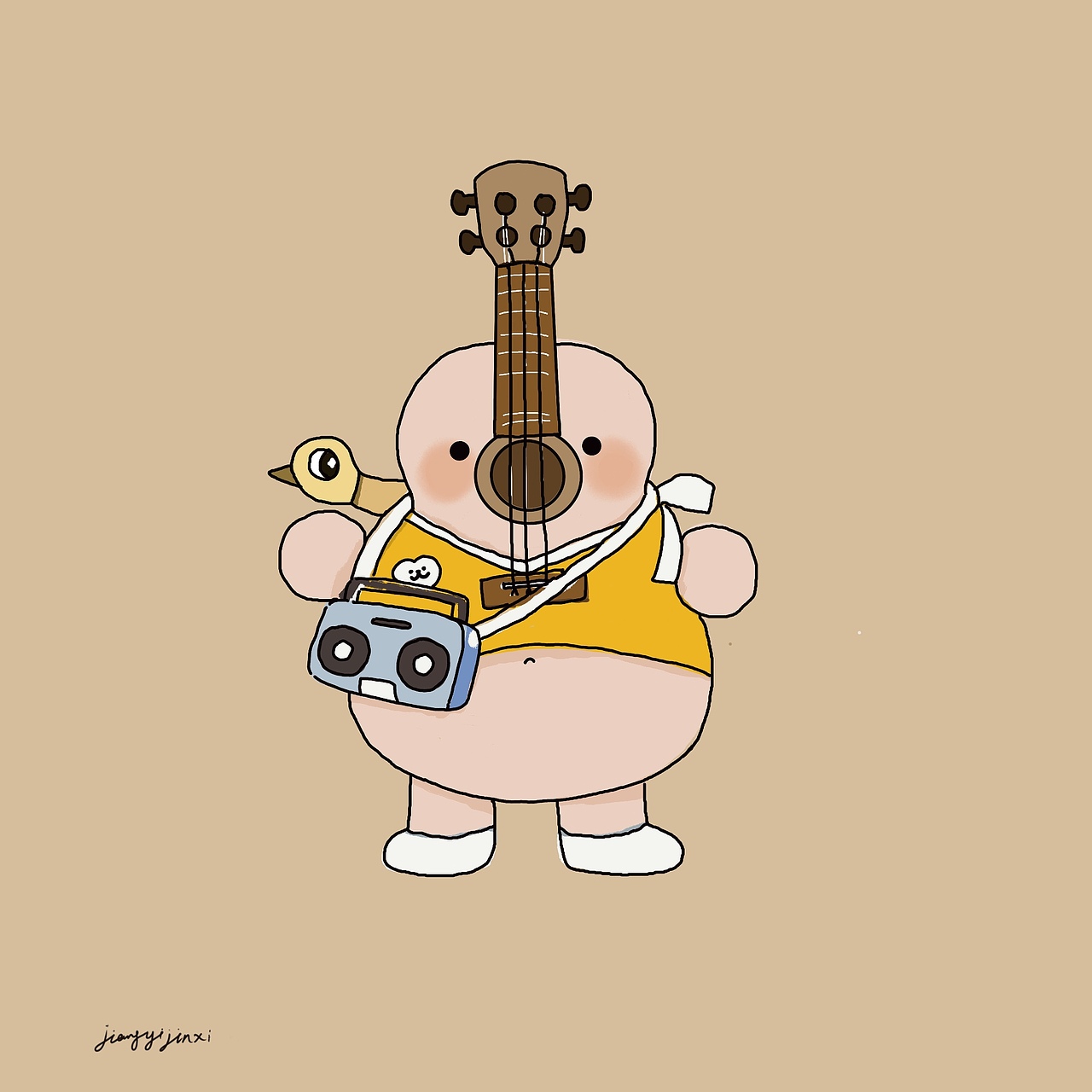 ip设计—3个吉他🎸（图ZNDA3MTIxODI0） - 商业插画 - 站酷设计师jiangyijinxi原创素材 - 站酷ZCOOL
