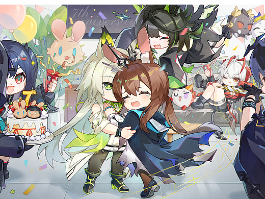 明日方舟七周年快乐！（个人主页-ZNzM2MjU3MjQ=） - 游戏原画 - 站酷设计师叁柒_37原创素材 - 站酷ZCOOL