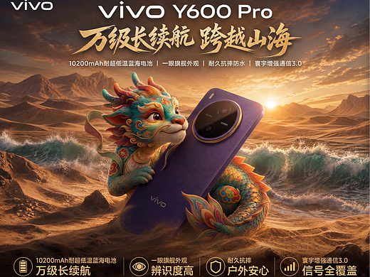 vivo Y600 Pro万级长续航 跨越山海