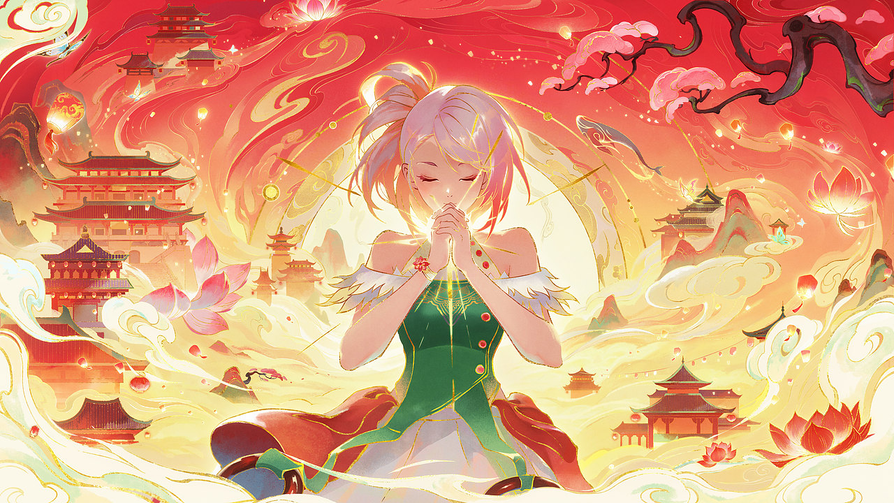 DNF《祈愿之光·点亮大唐》主KV（图ZNDA3MTYyMDEy） - 商业插画 - 站酷设计师肆野STUDIO原创素材 - 站酷ZCOOL