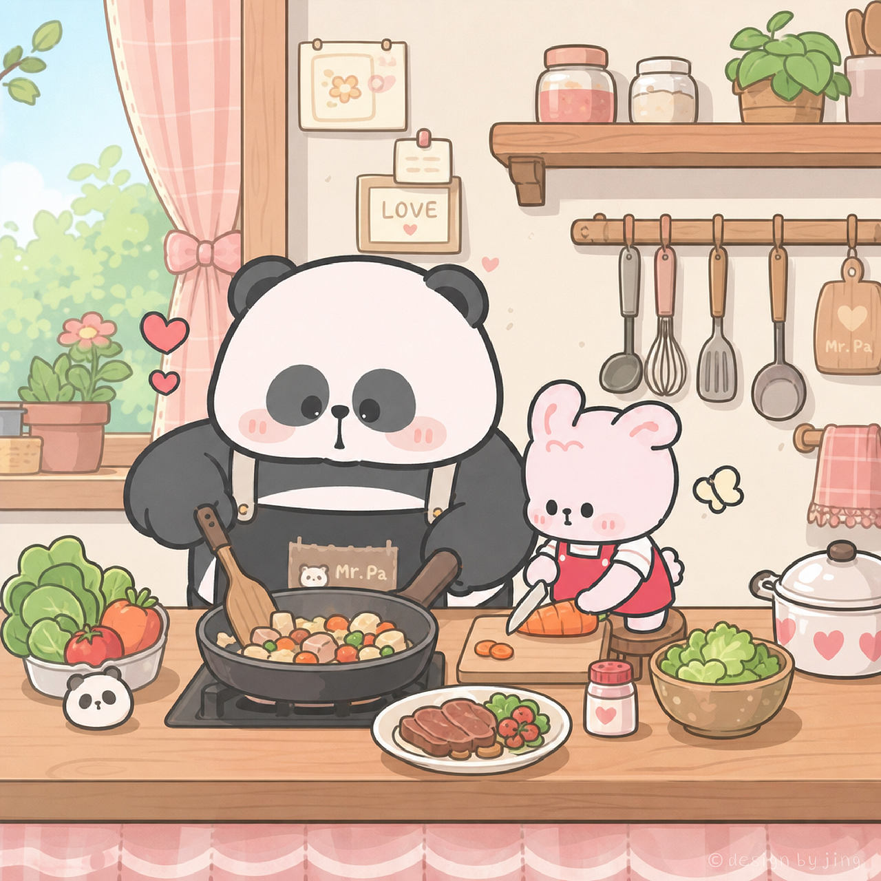 爱意藏烟火，温柔伴朝夕 （ IP插画创作）（图ZNDA3MTc0MTQw） - 创作习作 - 站酷设计师海盐贝贝小屋原创素材 - 站酷ZCOOL