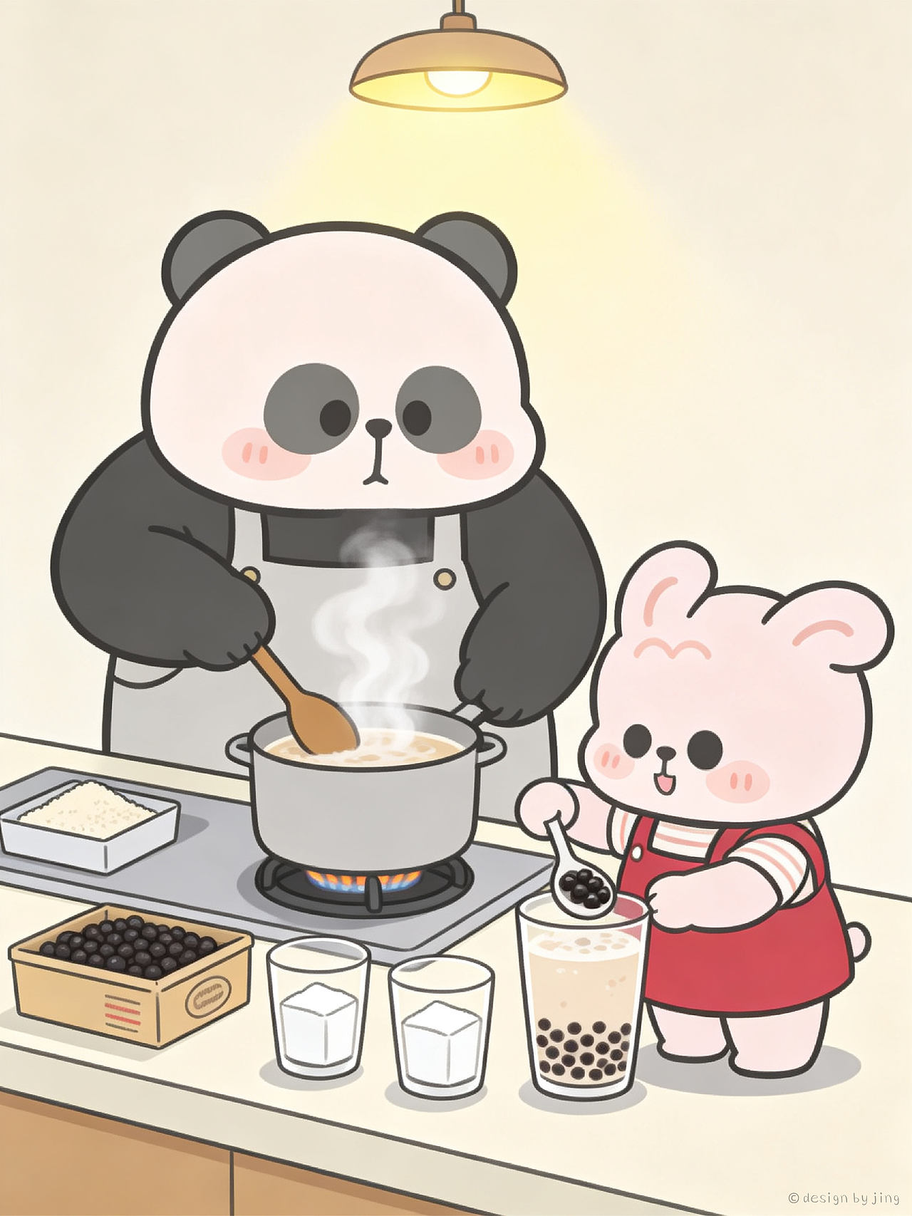 爱意藏烟火，温柔伴朝夕 （ IP插画创作）（图ZNDA3MTc1MTQ4） - 创作习作 - 站酷设计师海盐贝贝小屋原创素材 - 站酷ZCOOL