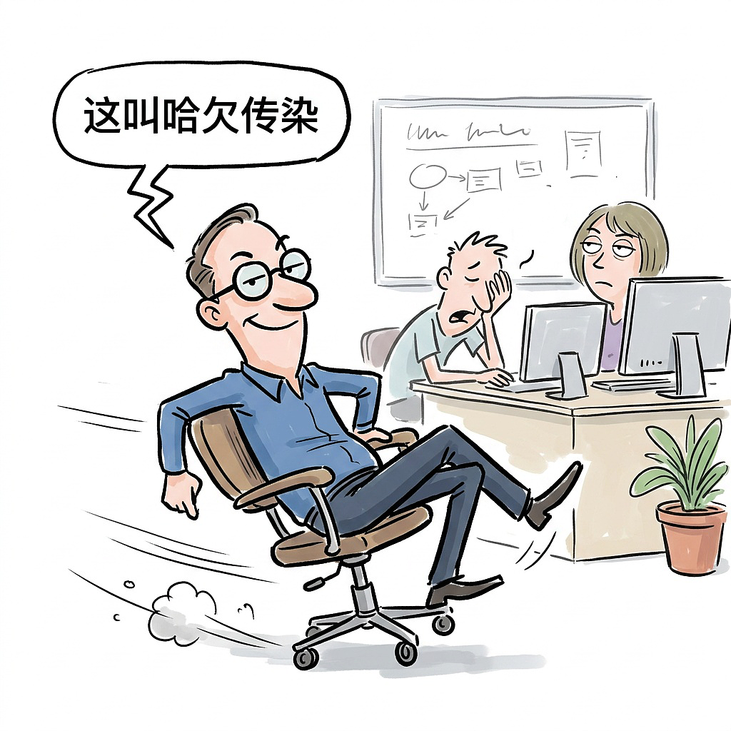 为什么你一打哈欠，全办公室像被下了咒？（图ZNDA3MTk1ODcy） - 中/长篇漫画 - 站酷设计师huashuoshi原创素材 - 站酷ZCOOL