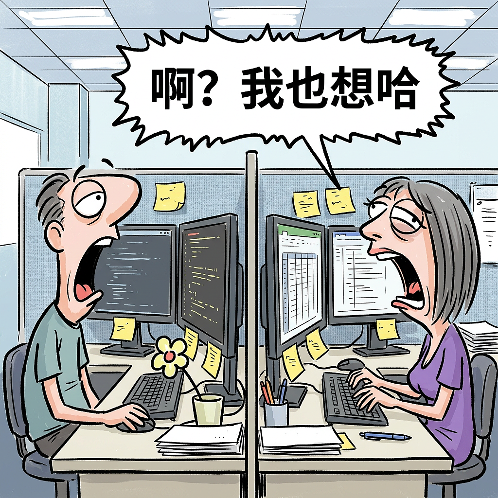 为什么你一打哈欠，全办公室像被下了咒？（图ZNDA3MTk1ODU2） - 中/长篇漫画 - 站酷设计师huashuoshi原创素材 - 站酷ZCOOL