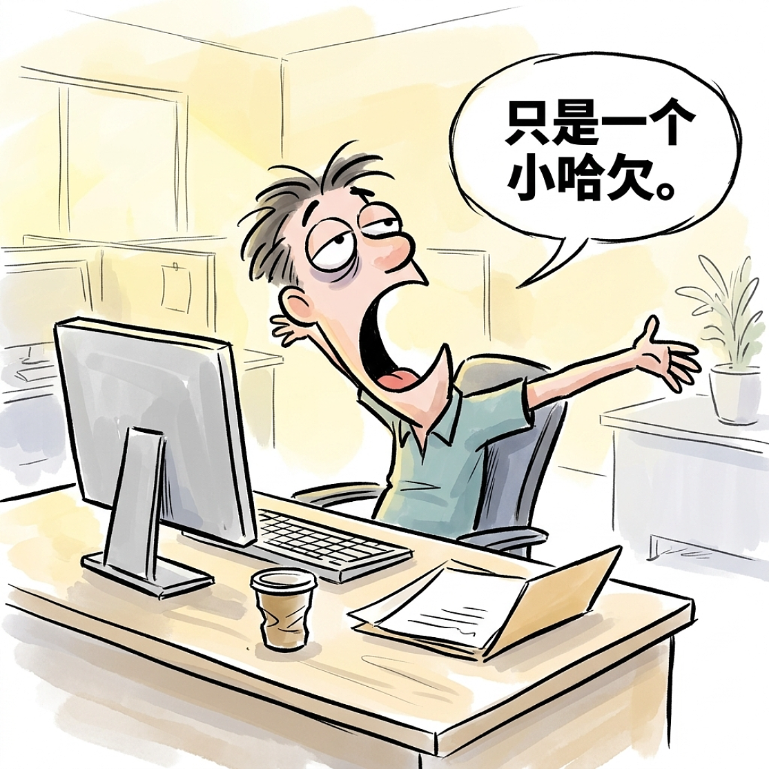 为什么你一打哈欠，全办公室像被下了咒？（图ZNDA3MTk1ODUy） - 中/长篇漫画 - 站酷设计师huashuoshi原创素材 - 站酷ZCOOL