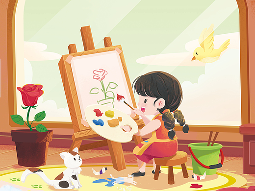 儿童插画|幼升小绘本图书封面绘制