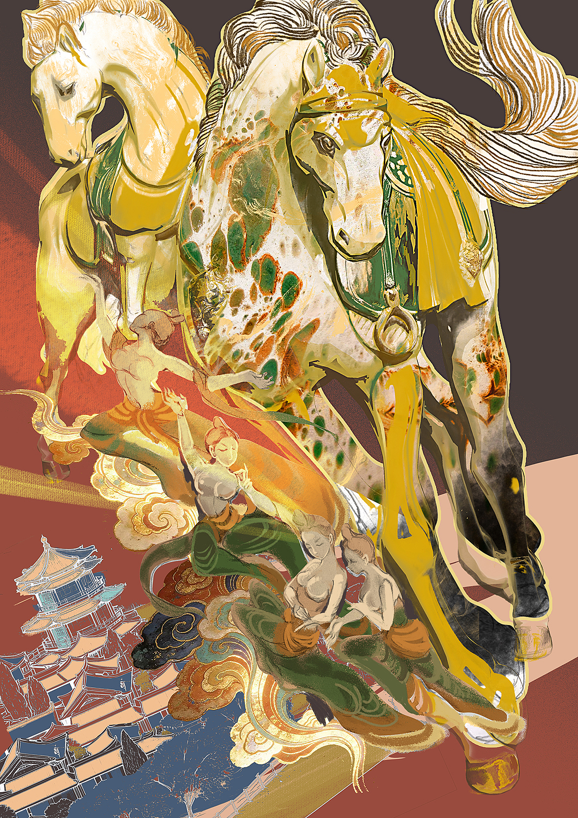 马年的一些创作（图ZNDA3Mzc3NjY4） - 商业插画 - 站酷设计师寒江雪的插画原创素材 - 站酷ZCOOL