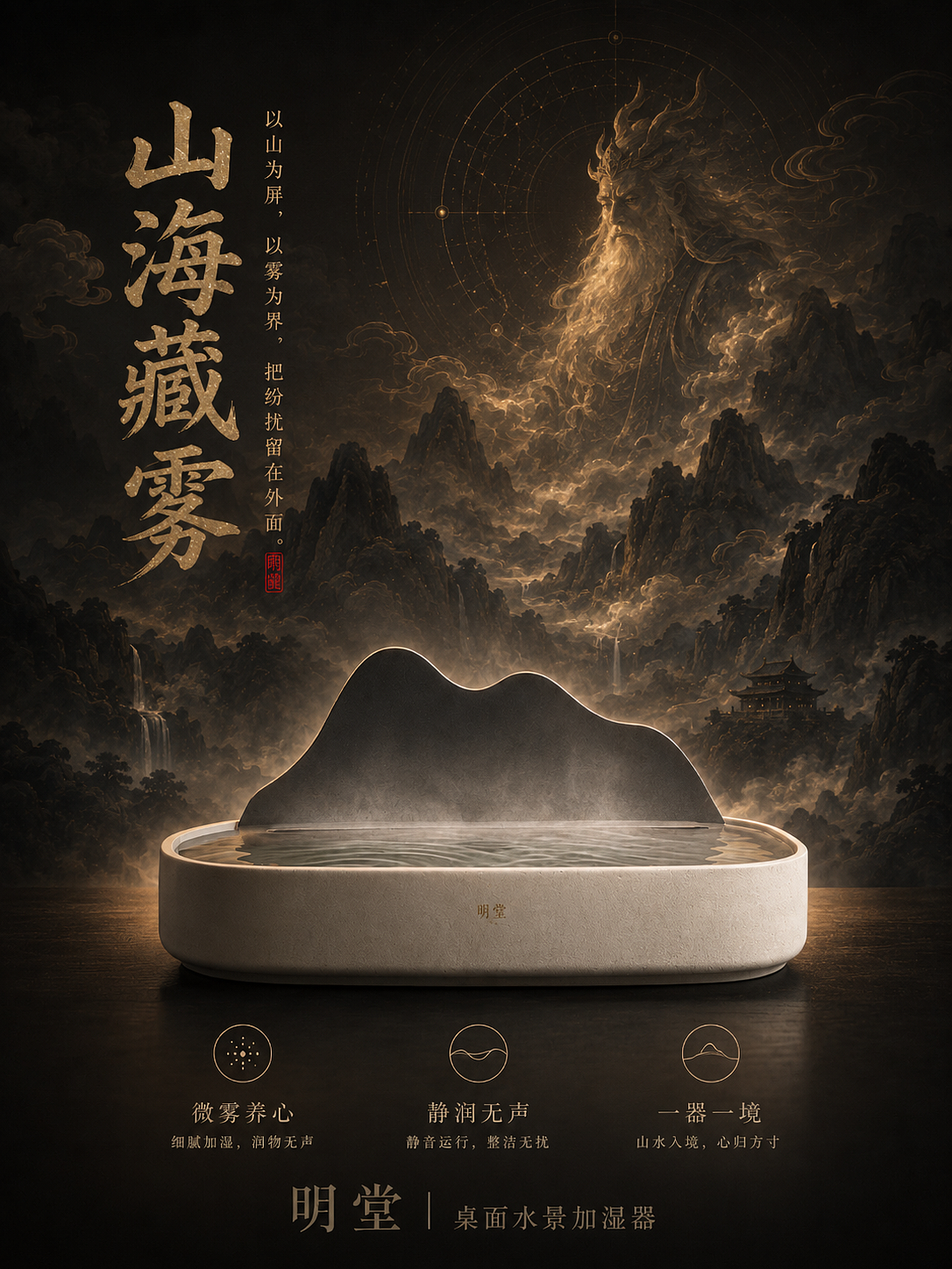 明堂玄象录｜把桌面收成一方安静山水（图ZNDA3Mzg5NTUy） - 生活用品 - 站酷设计师6号AI造梦社原创素材 - 站酷ZCOOL