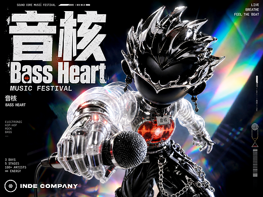 音核Bass Heart | AI在嘻元前IP设计