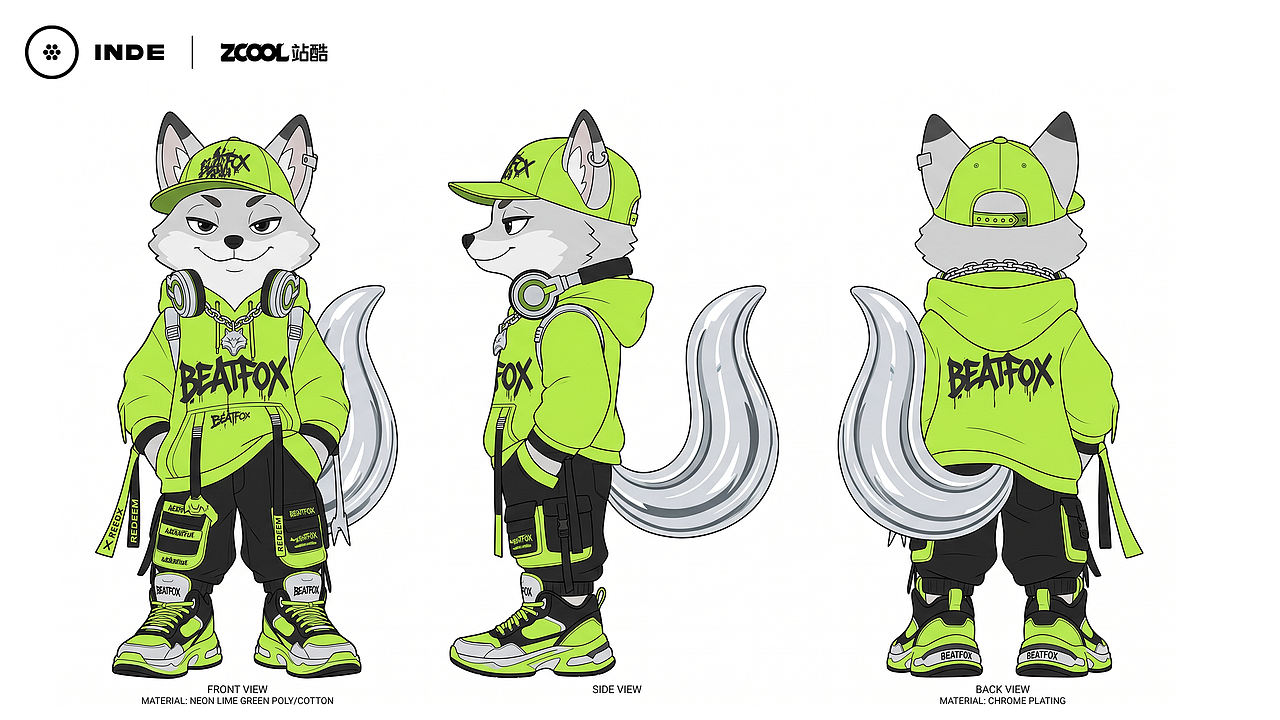 BEATFOX·四小狐IP嘻哈狂欢场（图ZNDA3NDA0NTI0） - 人物/生物 - 站酷设计师可可曲奇AIGC原创素材 - 站酷ZCOOL