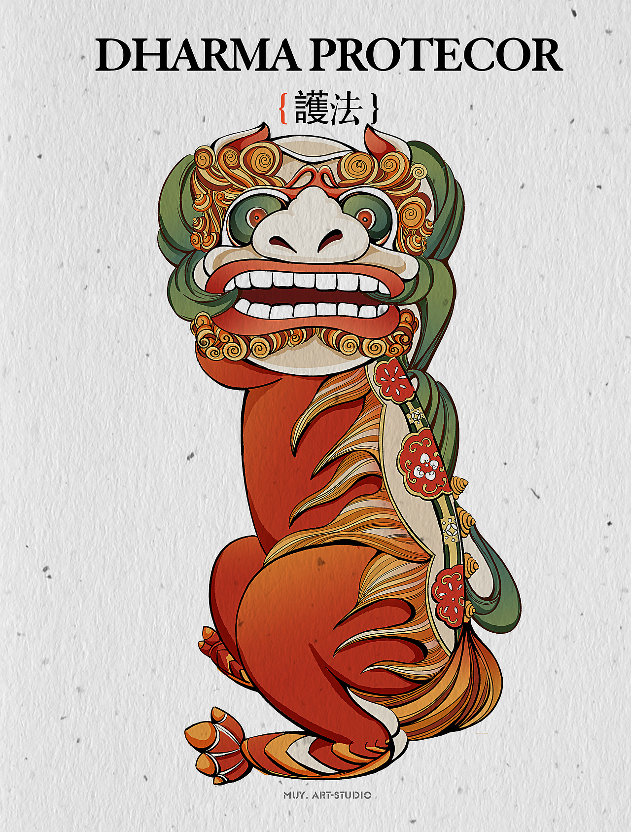 国潮原创插画「大护法」（图ZNDA3NDA3NDAw） - 艺术插画 - 站酷设计师画画人黎木羊原创素材 - 站酷ZCOOL