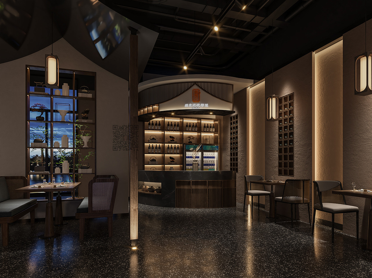 当摩登遇见东方，优雅有了新定义——新中式饭店（图ZNDA3NDc1NzUy） - 酒店餐饮设计 - 站酷设计师设计源源原创素材 - 站酷ZCOOL