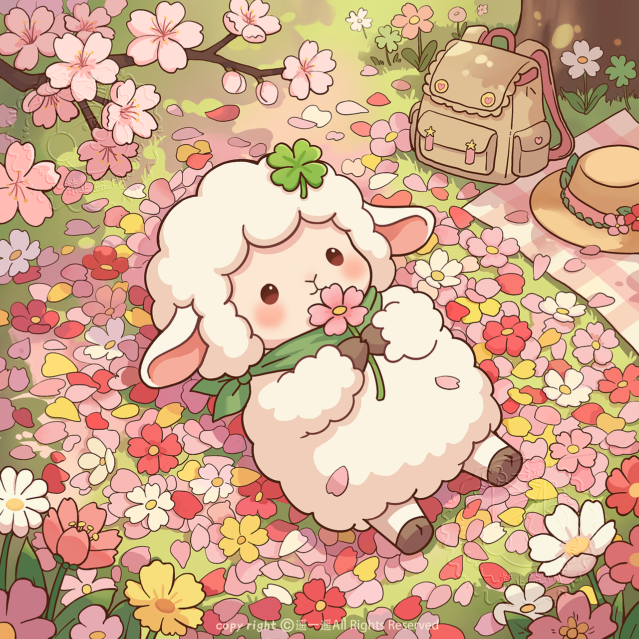 咩~光阴故事，春花到冬雪（图ZNDA3NTIyMDY4） - 商业插画 - 站酷设计师遥一遥r原创素材 - 站酷ZCOOL