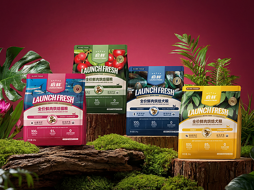 整点彩蛋xLAUNCH FRESH启鲜鲜肉烘焙系列宠粮包装设计